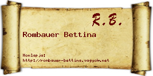 Rombauer Bettina névjegykártya